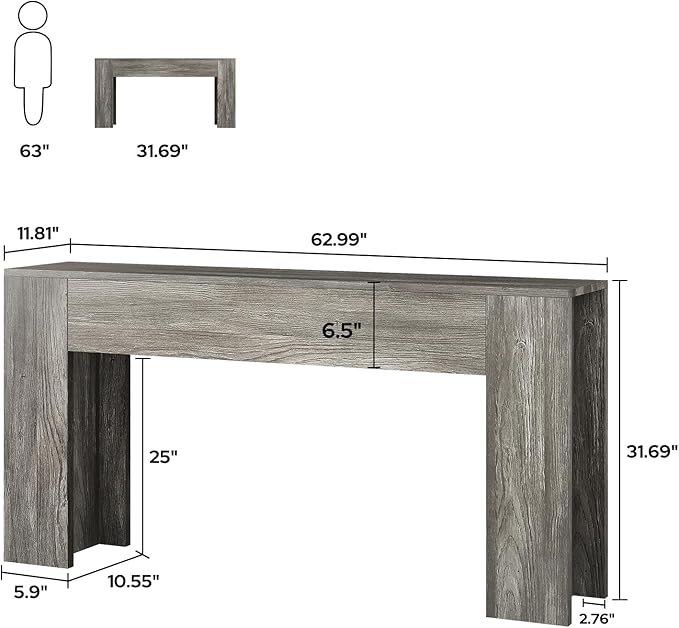 UNIQUITE 63-Inch Long Console Table