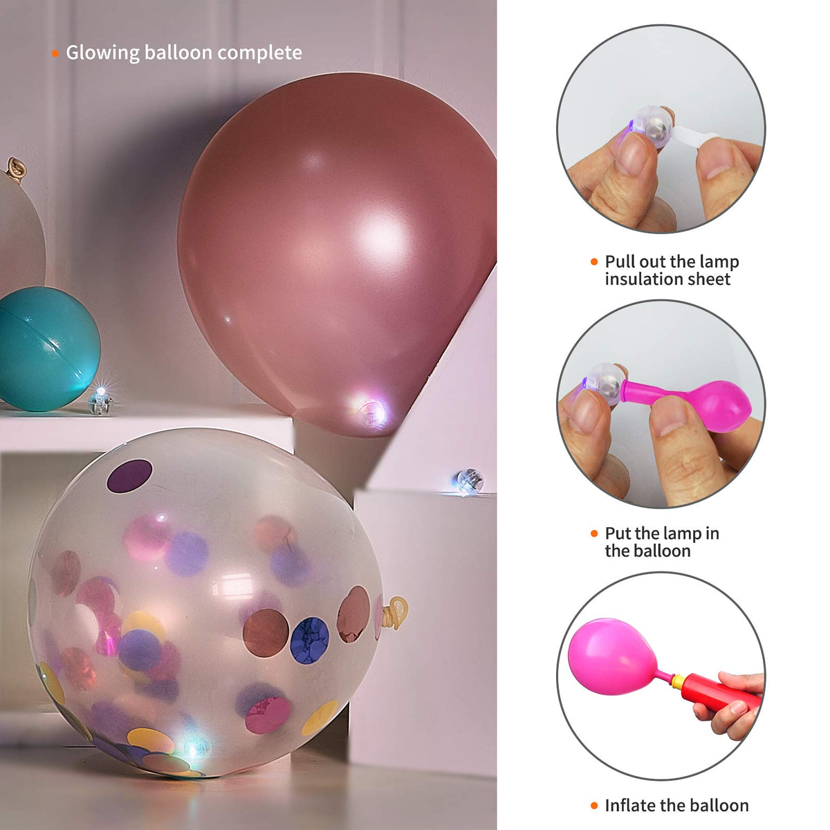 Aogist 100Pcs Balloon Lights with Hook,Long Standby Time,Waterproof Mini Light for Birthday Party Wedding Christmas Halloween Easter Decorative (Flash, Purple)