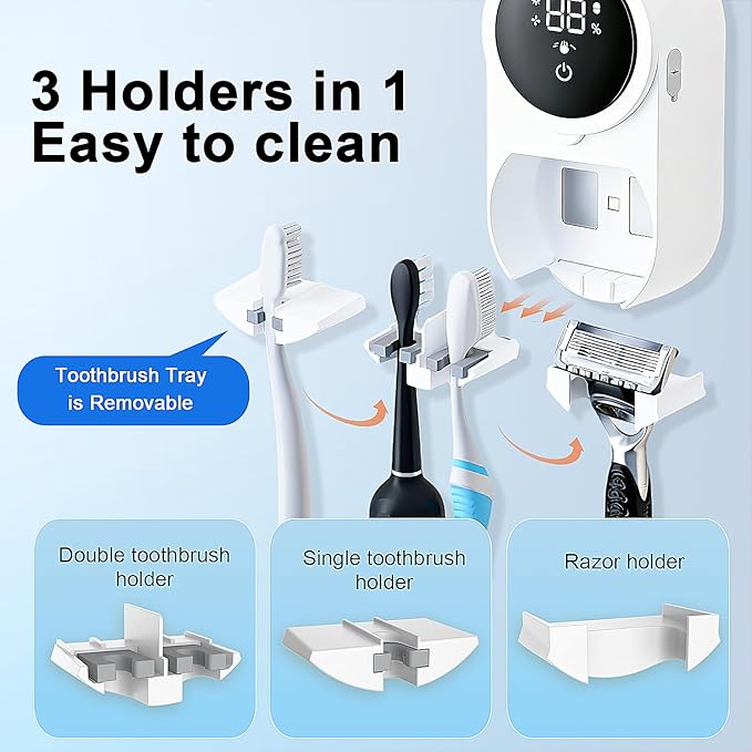 Toothbrush Holder and Cleaner Razor Holder/Dryer Light Cleaning and Air Drying