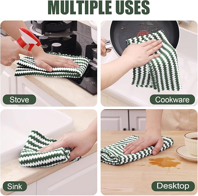 Homaxy Kitchen Towels, Ultra Soft and Absorbent Dish Towels, Reusable Fast