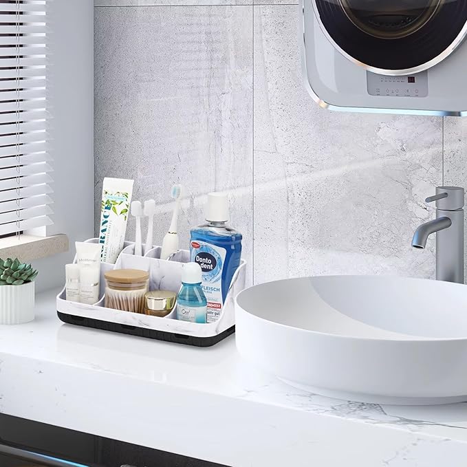 Marble Bathroom Countertop Organizer
