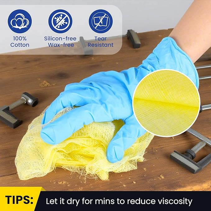 CAREGY 48Pcs Tack Cloth for Removing Dust from Woodworking, Sanding Particles