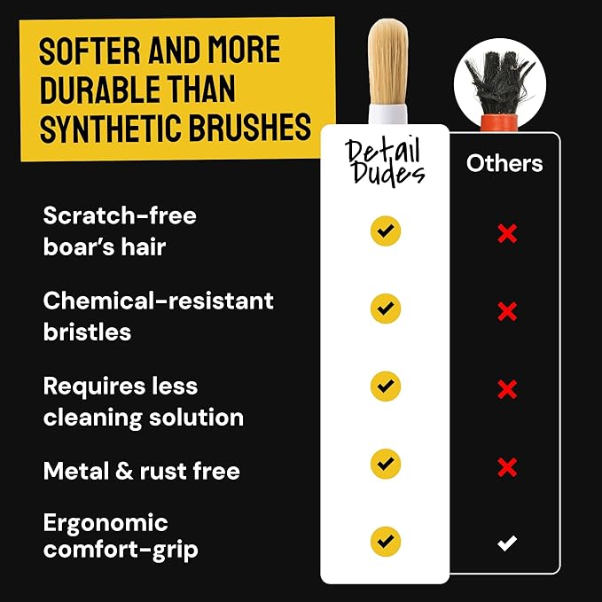 Soft Boar Hair Car Detailing Brush Set