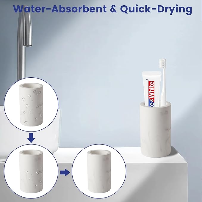 Diatomite Toothbrush Holders for Bathrooms, Electric Tooth Brush and Toothpaste