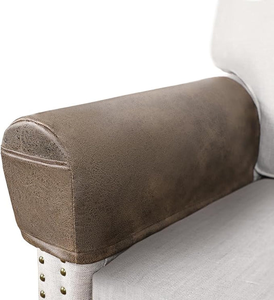 ANARACHON Leather Look Couch Arm Covers Set of 2 Armrest Covers