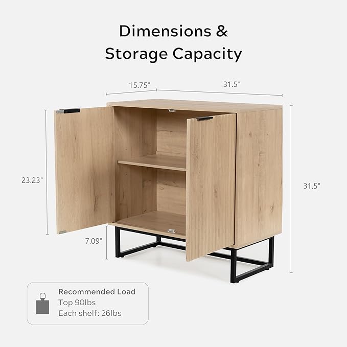 EYYTHUNG Fluted Storage Cabinet Sideboard Buffet Cabinet, Modern Accent Cabinets