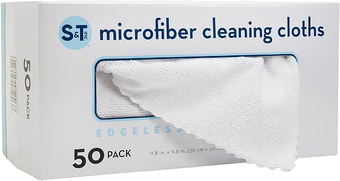 S&T INC. 50 Pack Microfiber Cleaning Cloth