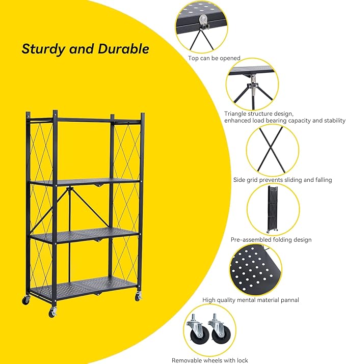 BRIAN & DANY 4-Tier Foldable Storage Shelves