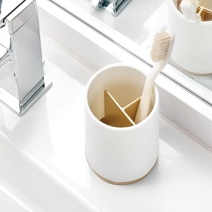 iDesign Toothbrush Holder with 3 Divided Sections