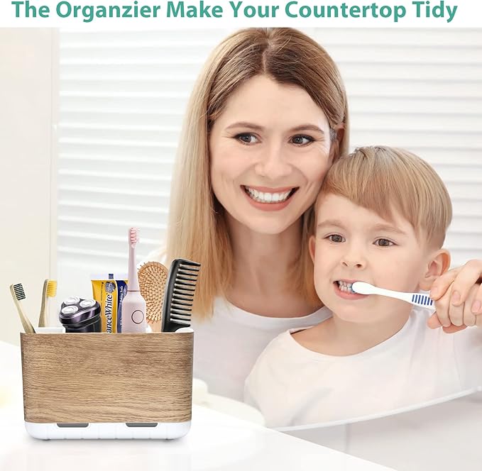 Boperzi Toothbrush and Toothpaste Holder Wood Grain