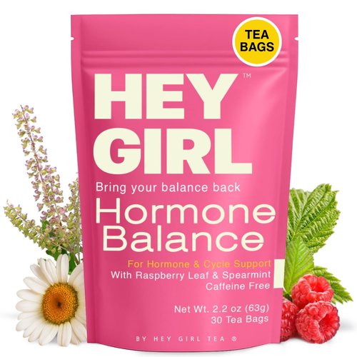 Hormone Balance for Women Tea with Spearmint, Red Raspberry Leaf, Chamomile, Ginger, Nettle - For PMS, PCOS, Perimenopause & Cycle Support - Herbal Hormonal Wellness Tea Bags