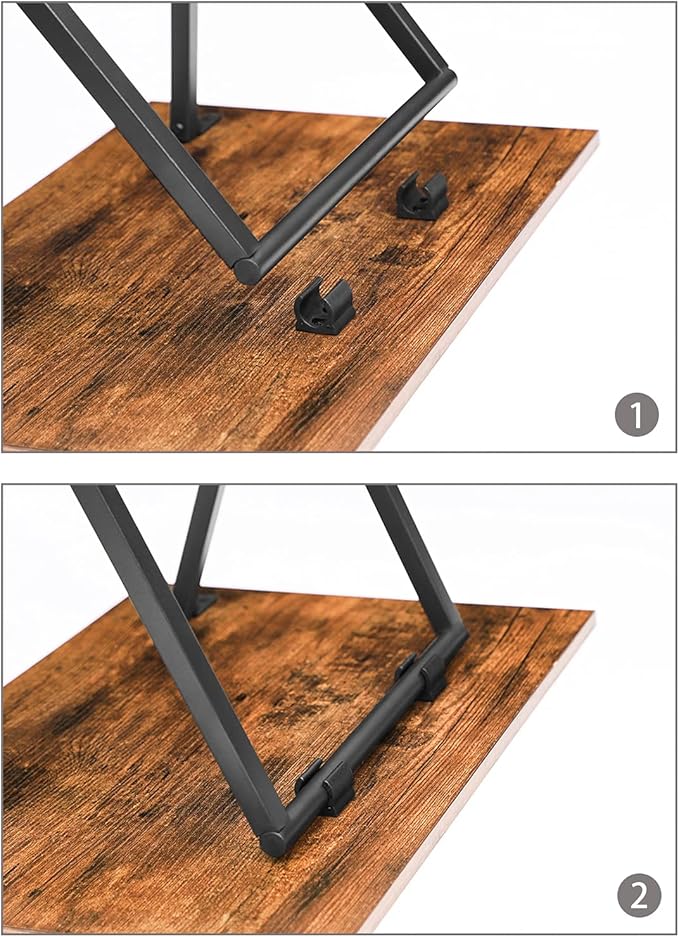 HOOBRO Folding TV Tray Tables, Industrial Snack Tables
