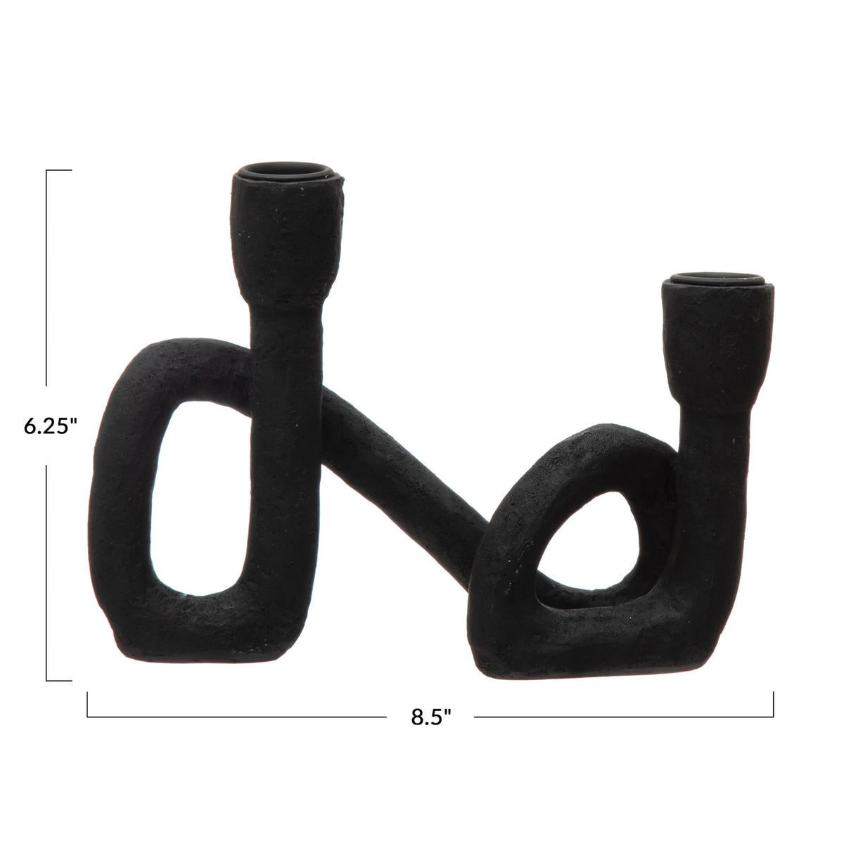 Bloomingville Decorative Resin Double Taper Candle Holder, Black