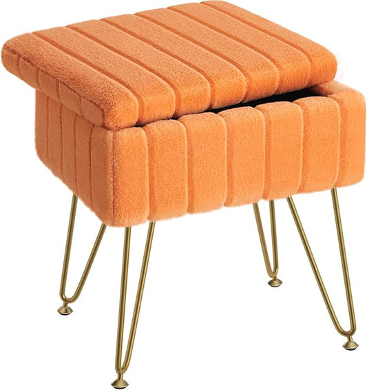 Greenstell Vanity Stool Chair Faux Fur
