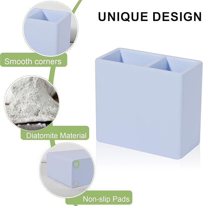 Diatomite Toothbrush Holder 2 Slots Tooth Brush Holder
