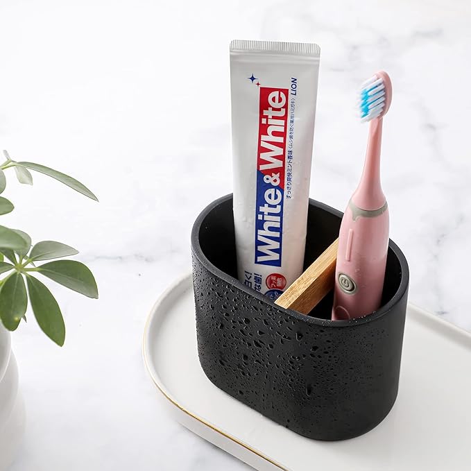 rejomiik Thick Resin Toothbrush Holders Bamboo Tooth Brushing Holder