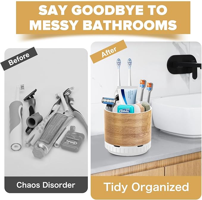 Wood Toothbrush Holders Organizers