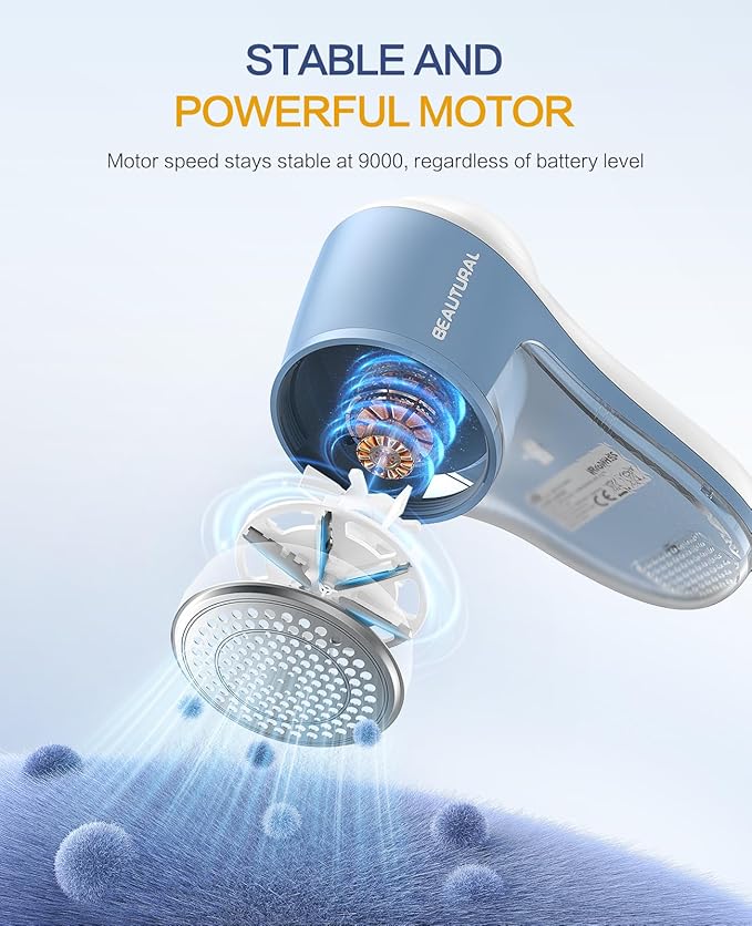 BEAUTURAL Fabric Shaver, Rechargeable Lint Remover