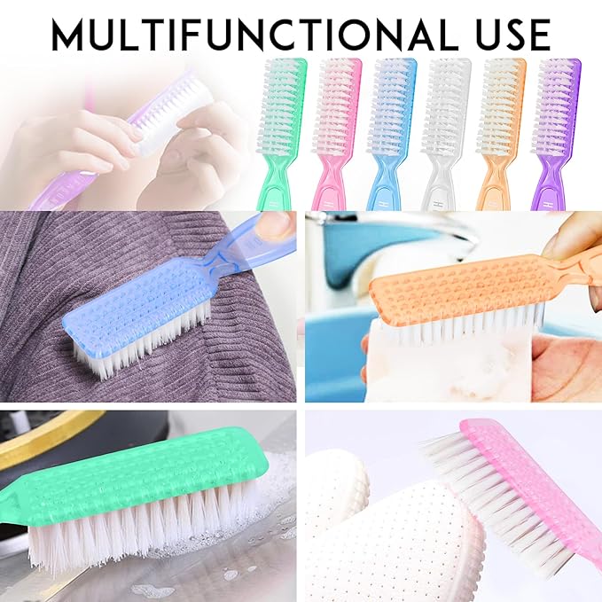 HOFASON 6 Pack Nail Brush for Cleaning Fingernails, Nail Brush Handle Grip