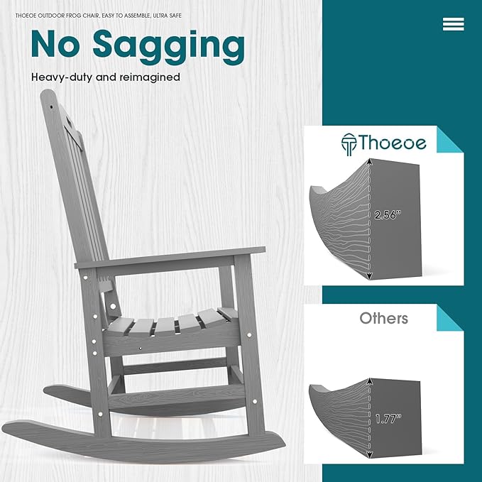 THOEOE Oversized Rocking Chair Set of 8, Outdoor Rocking Chair