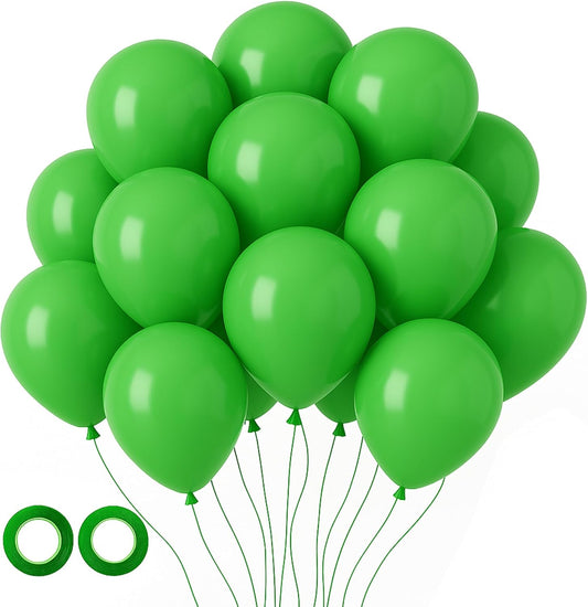 Voircoloria 105-Piece Green Latex Balloons - 12-Inch Party Decor for Dinosaur Baby Showers & St. Patrick's Day