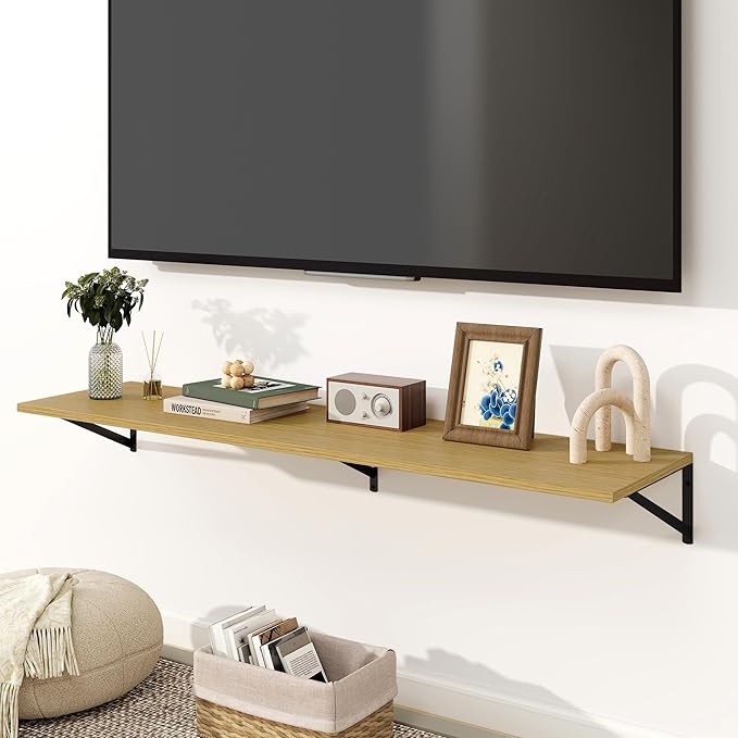 Fun Memories Floating Shelves for Wall, 12 Inch Deep Floating Shelves Set of 2