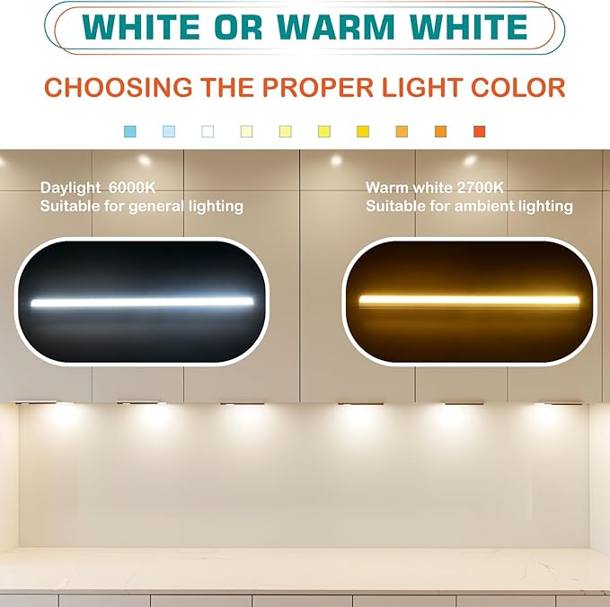 Single Under Cabinet LED Light Bar 12", Curio Collection Bookshelf Display