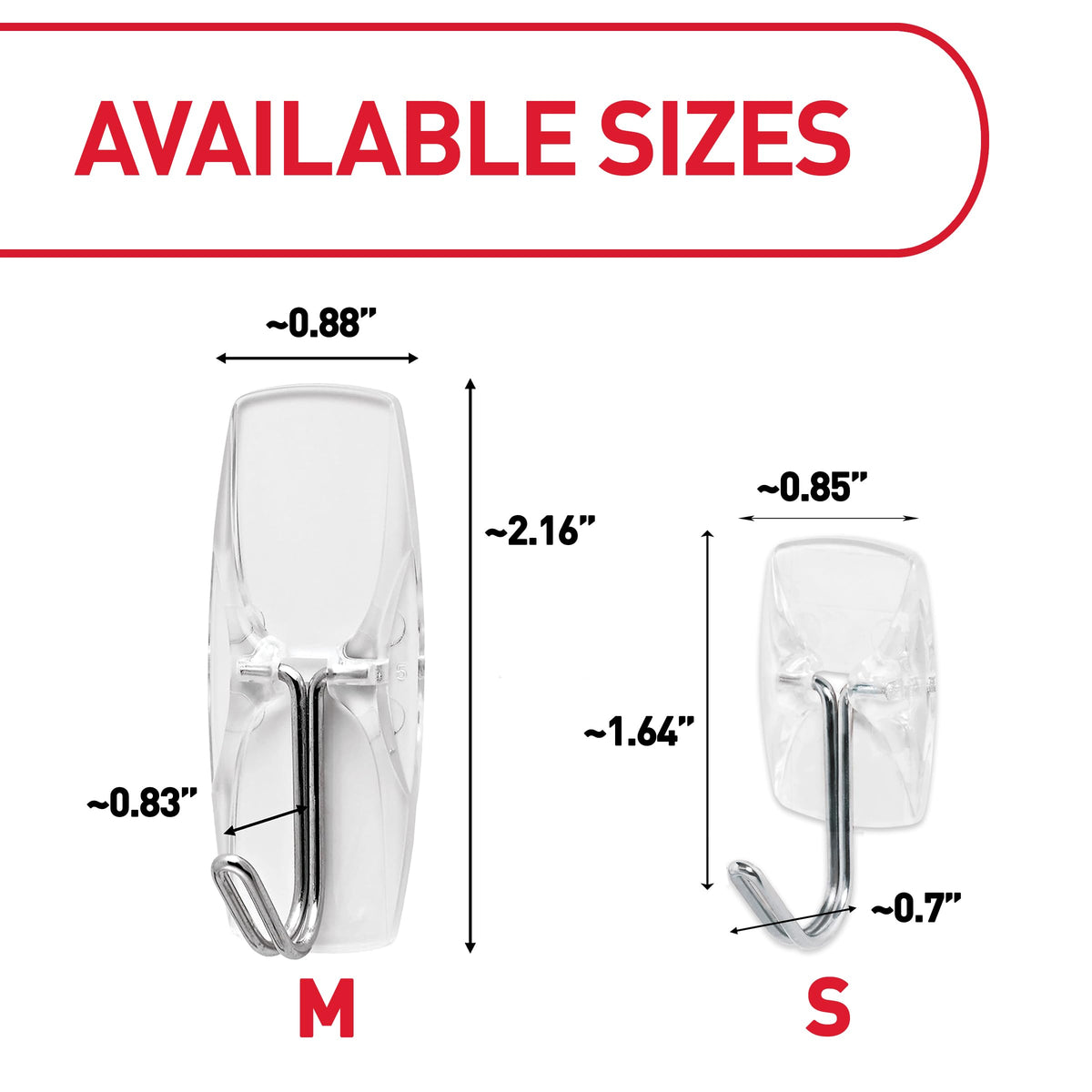 Command Small Clear Wire Toggle Hooks, 10 Wall Hook and 12 Strips, Damage-Free Hanging with Adhesive, Great for Hanging, Organization and Storage, Holds up to 0.5 lb