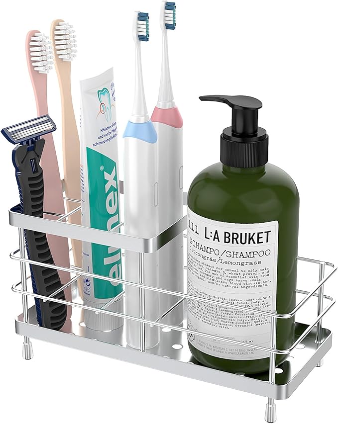 Luxspire Toothbrush Holders, 6 Slots Stainless Steel Tooth Brush Holder