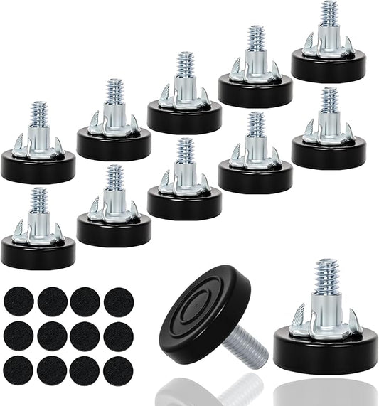 12 PCS M8 Thread Furniture Feet Levelers, Furniture Leveling Feet