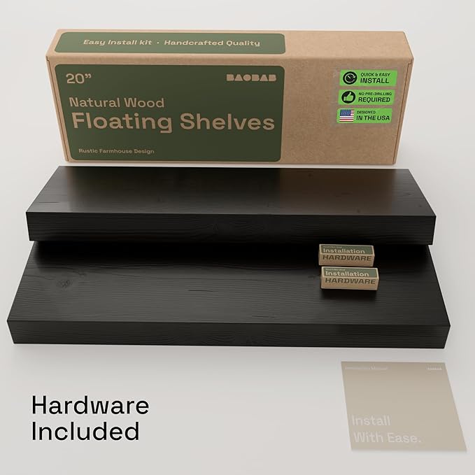BAOBAB WORKSHOP Solid Wood Floating Shelves