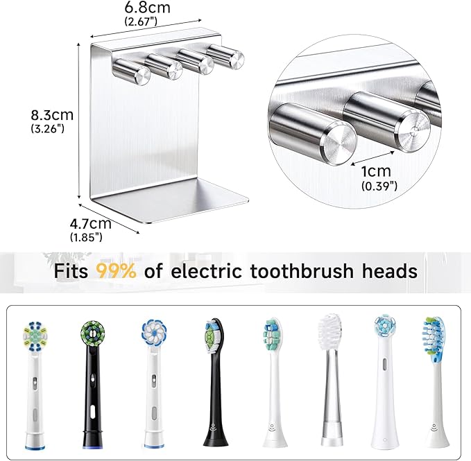 Electric Toothbrush Head Holder, Electric Tooth Brush Holder Desktop or Adhesive
