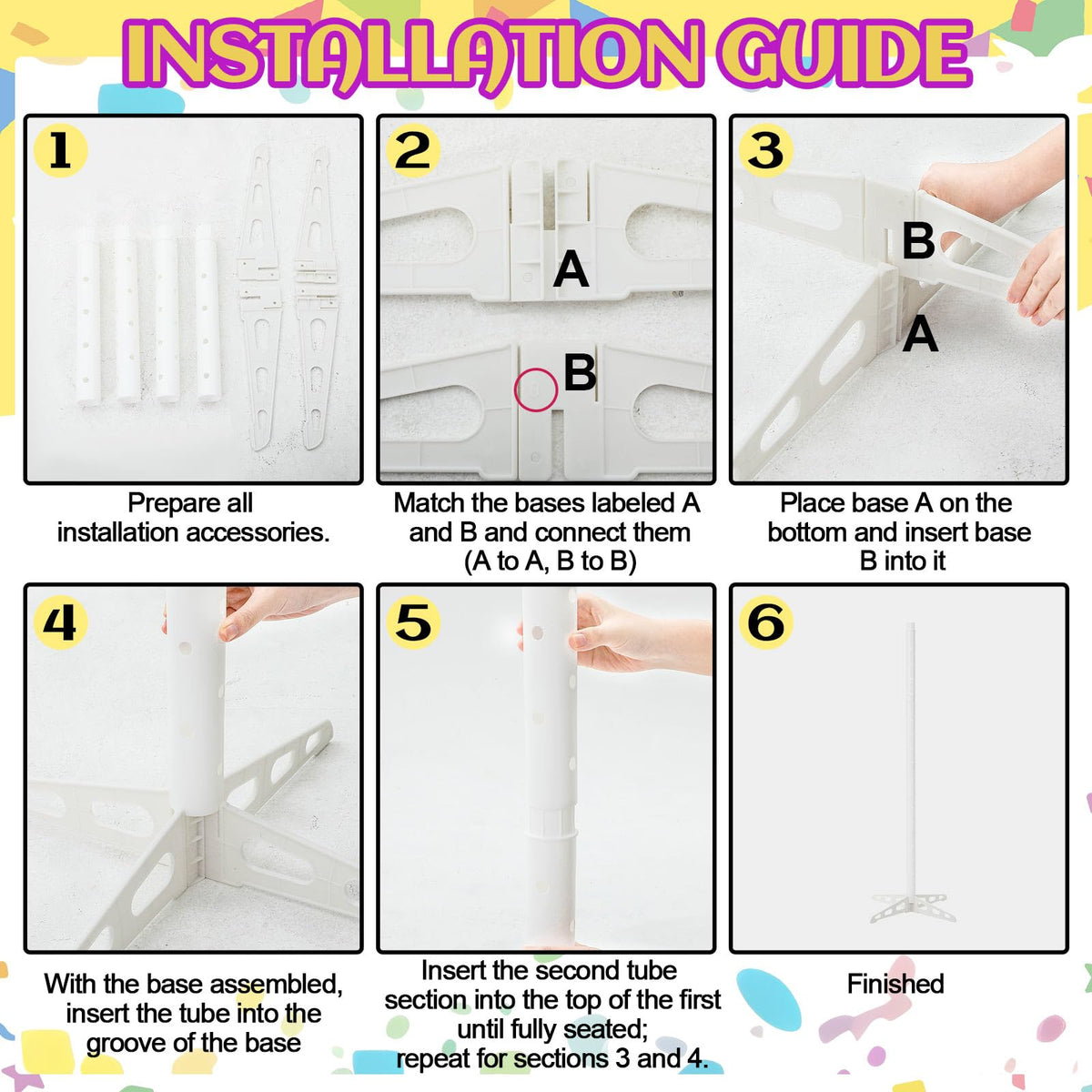Novabright 1 Pack Plastic Cotton Candy Stand 5.25 ft Tall Cake Pop Stand with 48 Holes Adjustable Cotton Candy Floor Display for Christmas Wedding Birthday Baby Shower Party Anniversaries