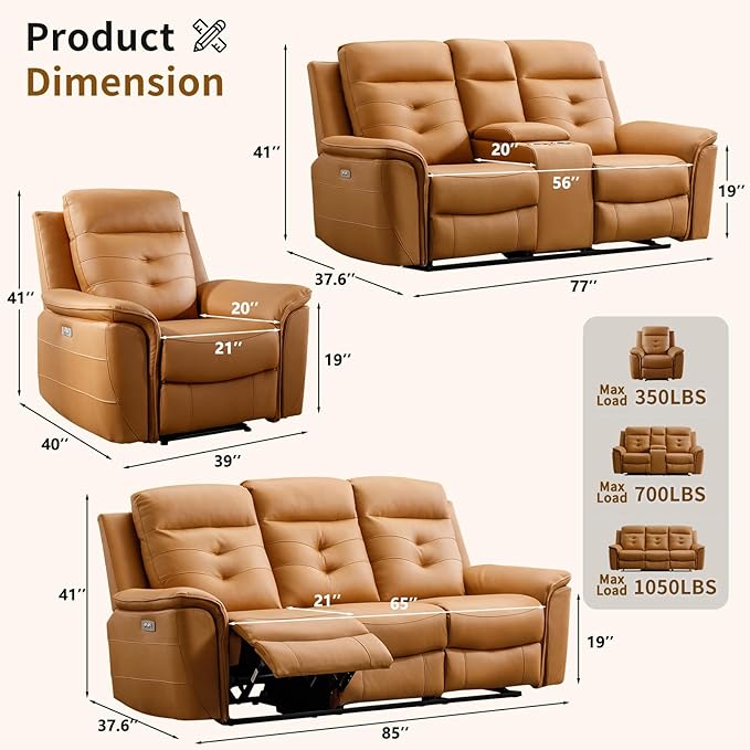 ANJ Power Recliner Chair Set of 2