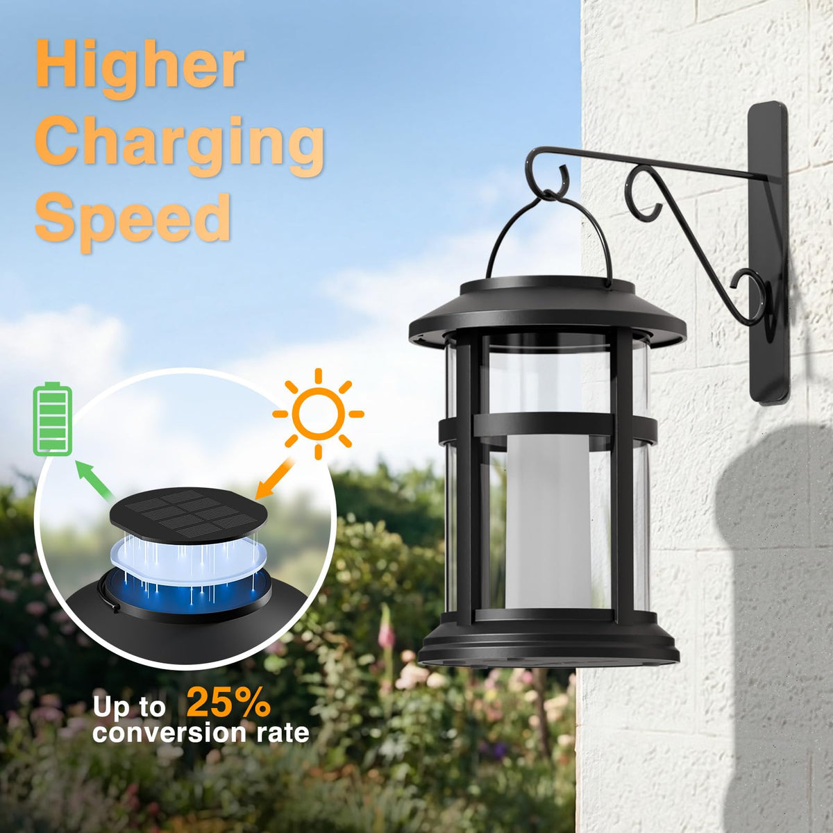 Otdair 6 Pack Solar Lanterns Outdoor Waterproof, Upgraded Flickering Flame Hanging Solar Lights for Outside, Solar Powered Lantern for Patio Yard Garden Porch Decor, Gift for Mom Housewarming