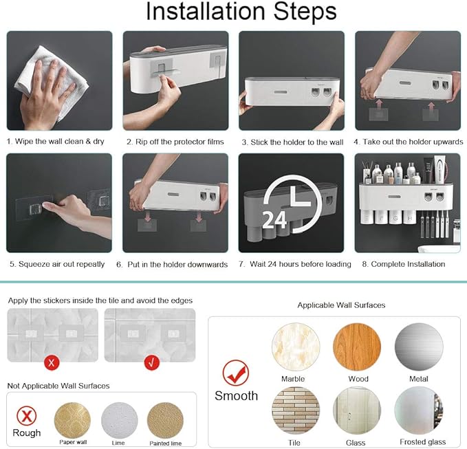 Toothbrush Holders Wall Mounted, Toothbrush Holder