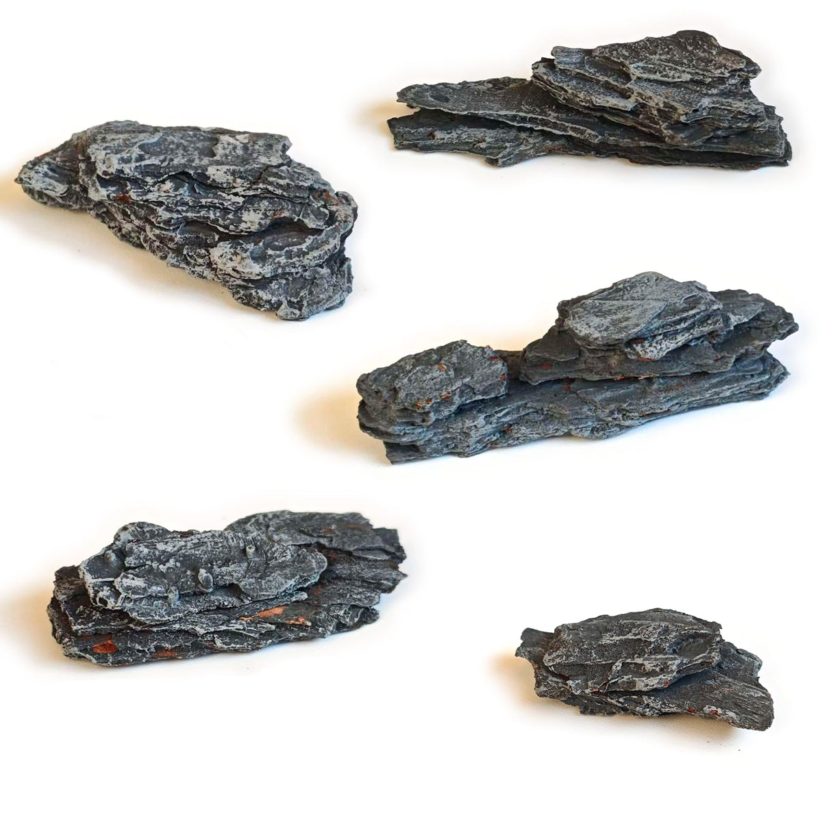 Kai Dream Miniature Stones for Terrarium - Tree Bark Diorama Rocks for Miniature Terrain Display - Lightweight Reptile Habitat Decor - NOT for Aquarium Underwater Use - 24Pcs Slate Stone (1-2 inch)“