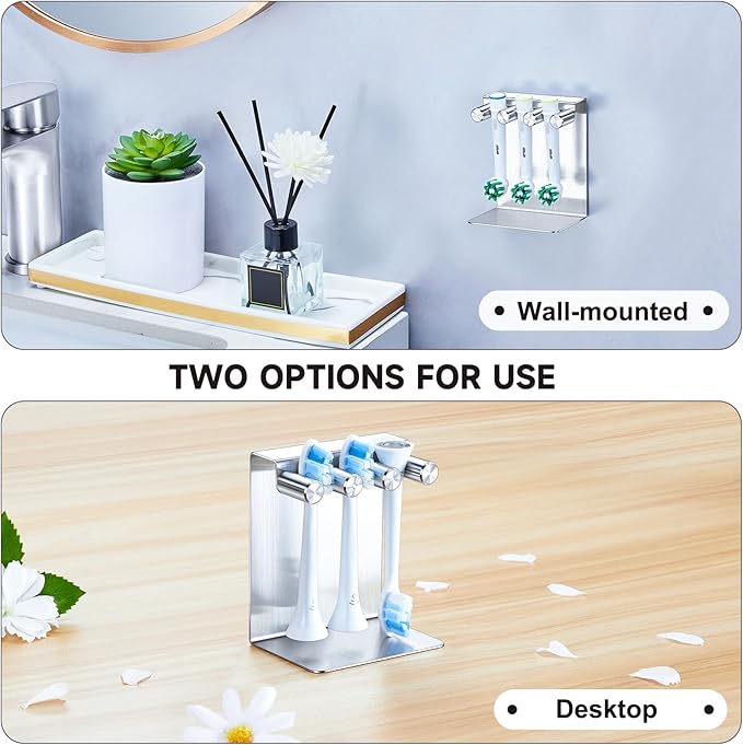 Electric Toothbrush Head Holder, Electric Tooth Brush Holder Desktop or Adhesive