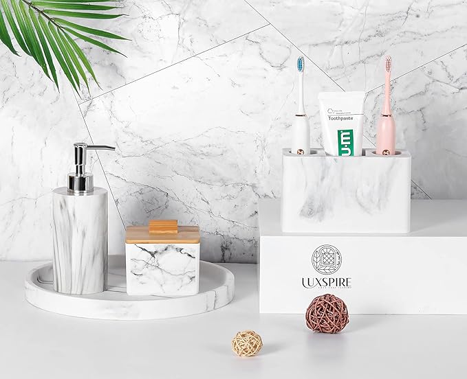Luxspire Toothbrush Holder, 3 Slots Electric Toothbrush and Toothpaste Holder