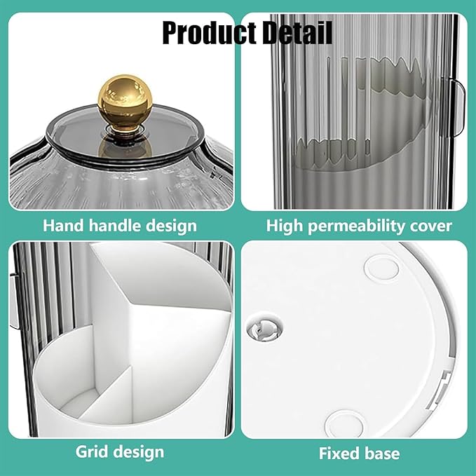 Concealed Toothbrush Holder, Rotating Bathroom Organizer Countertop, Toothbrush