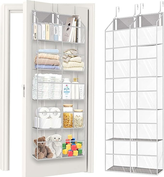 Over the Door Organizer 5 Tiers, Extra Large Behind Door Storage of 10