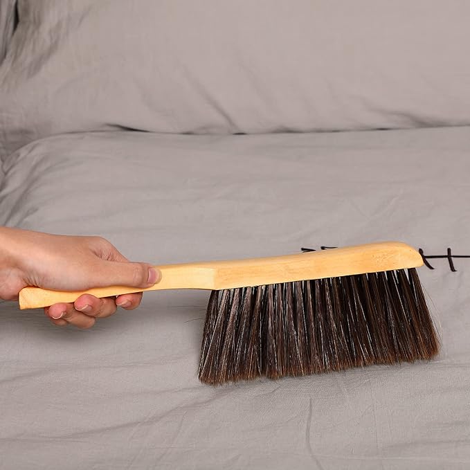 Patelai 2 Pieces Wooden Bench Brushes, Soft Bristles, Long Wood Handle