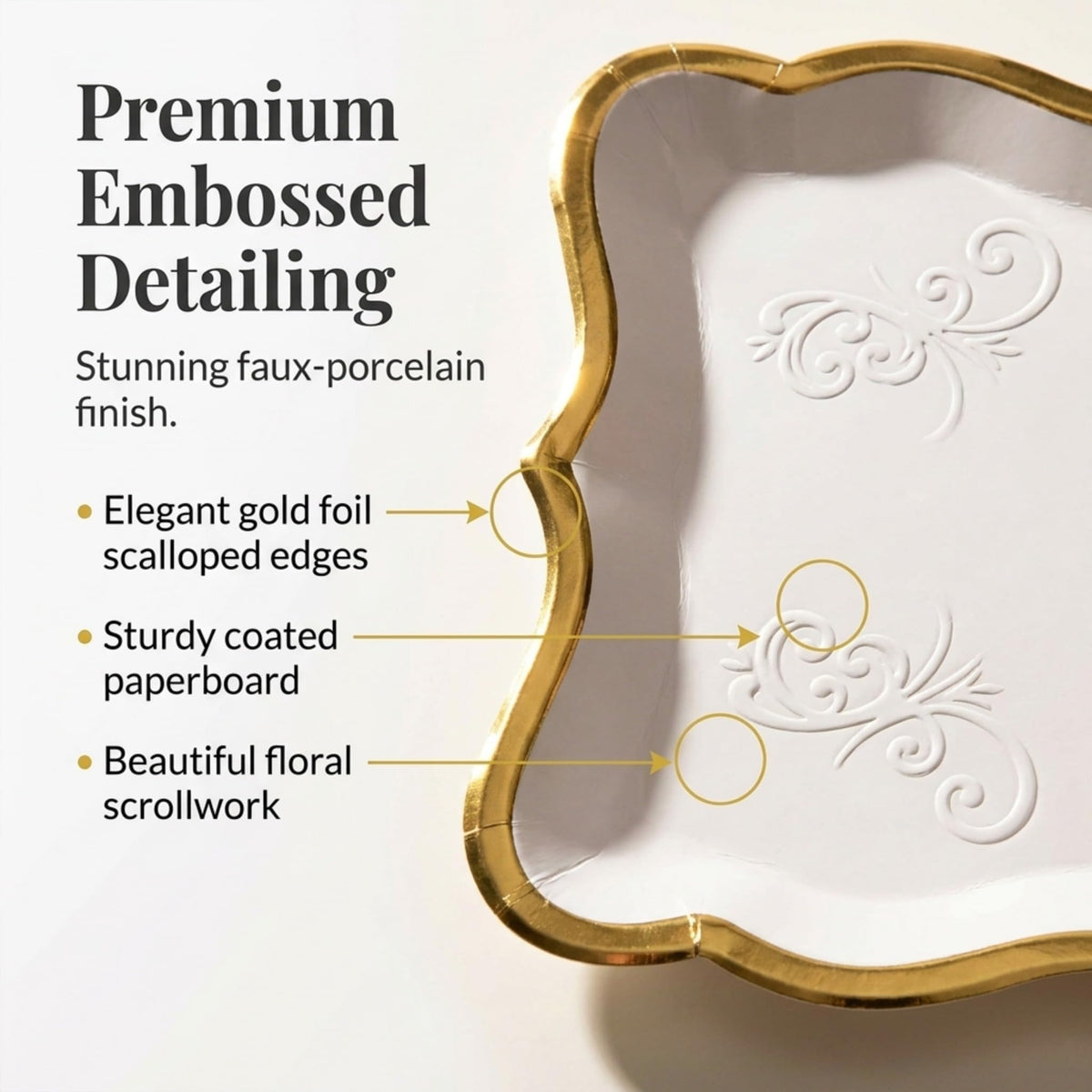 Gift Boutique Decorative Trays 10 Pack Gold Rim Display Platters Cardboard 9 x 13 Inch Wedding Birthday Party Dessert Decor