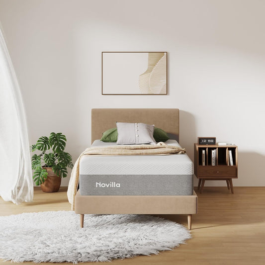 Novilla Twin XL Mattress - 10 Inch Gel Memory Foam for Cool Comfort & Pressure Relief | Medium Plush