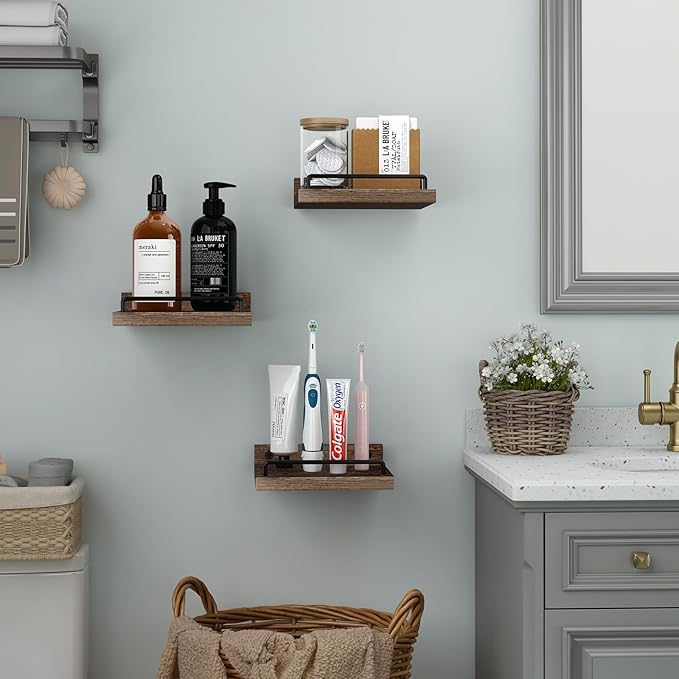 RYOFOBETTO Small Floating Shelf, 6X6 Inches Farmhouse Wall Shelves