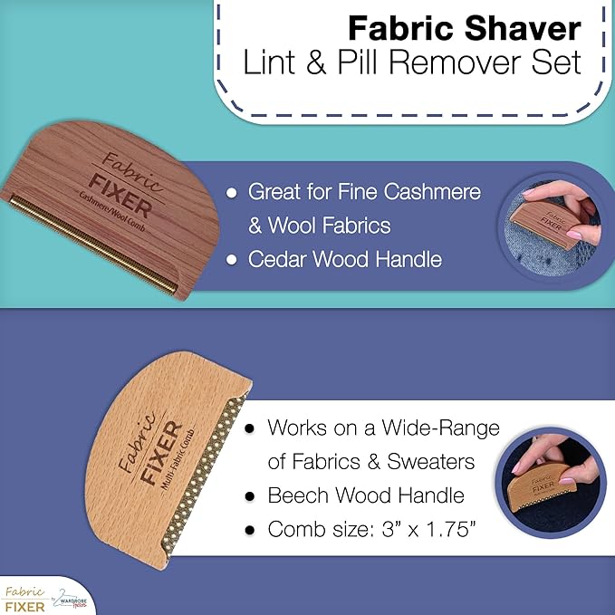 Cashmere Pill Remover Comb & Multi Fabric Shaver Depilling Sweater Fuzz Comb