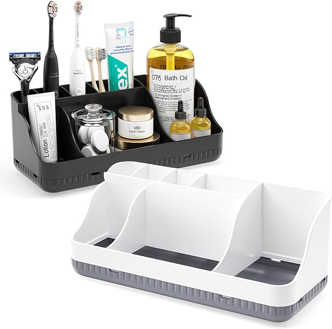 Bathroom Counter Organizer and Storage, 7 Slots Detachable Toothbrush Holders
