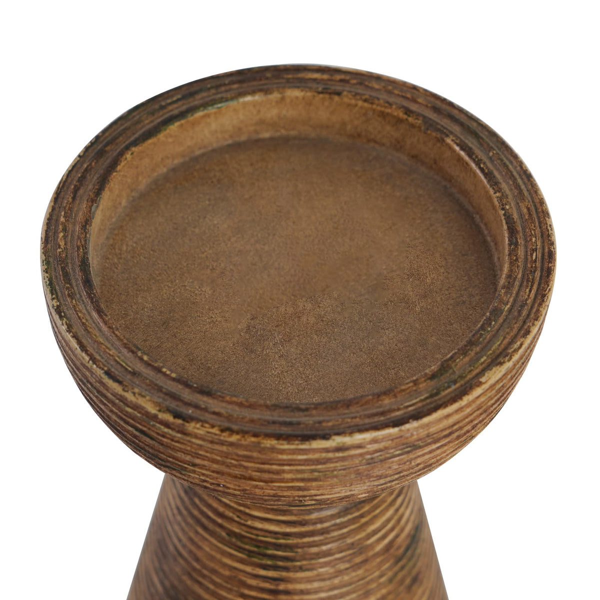 NIKKY HOME Modern Farmhouse Pillar Candle Holders Set of 2, Brown