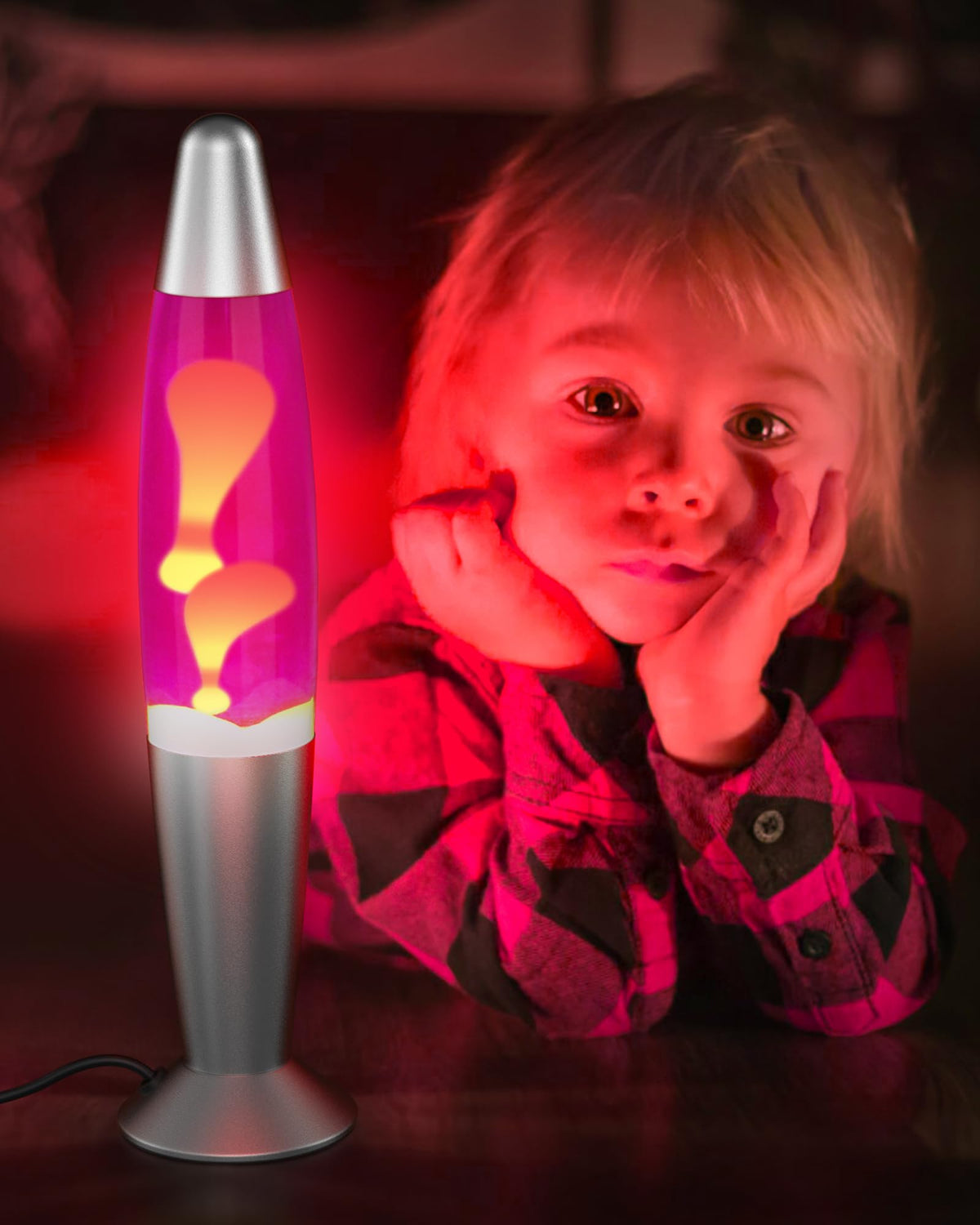 Eadaiylon Pink LED Motion Lamp for Adults and Kids, Liquid Motion Lamps with Yellow Wax Flows, Nigh Light Lamp Home Office Room Decor Great Gift for Women and Girls