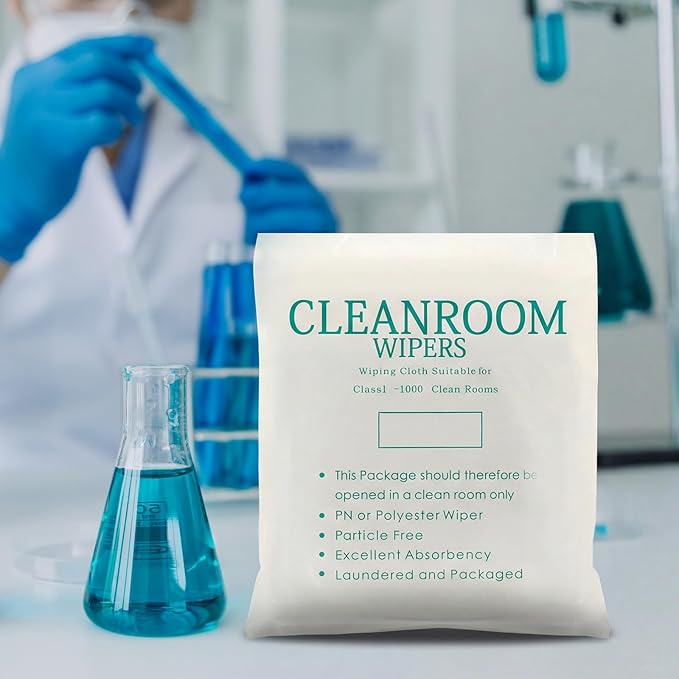 100 Pcs Cleanroom Cloth Wipes Microfiber Lint Free Cloth Disposable Clean